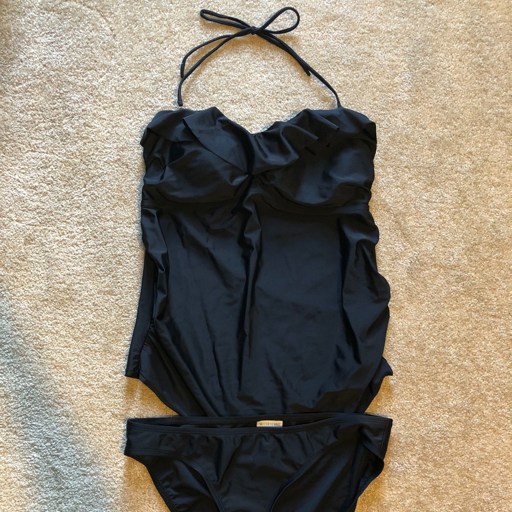 Motherhood Maternity black tankini swimsuit